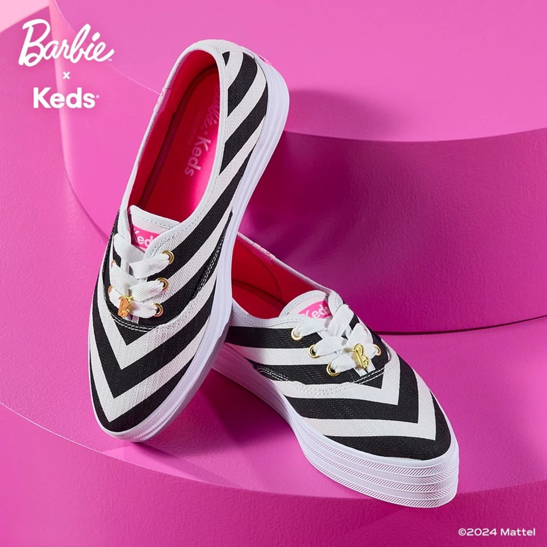 Keds Barbie 条纹帆布鞋 9241W234998 - 女款休闲鞋 - 其他材质 