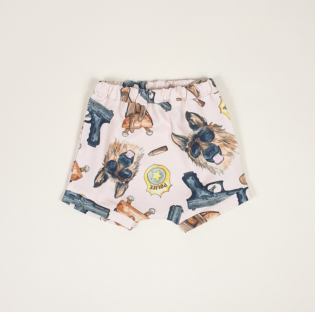 Policeman baby shorts, baby boy shorts, baby girl shorts, kids shorts with dogs - 童装裤 - 棉 多色