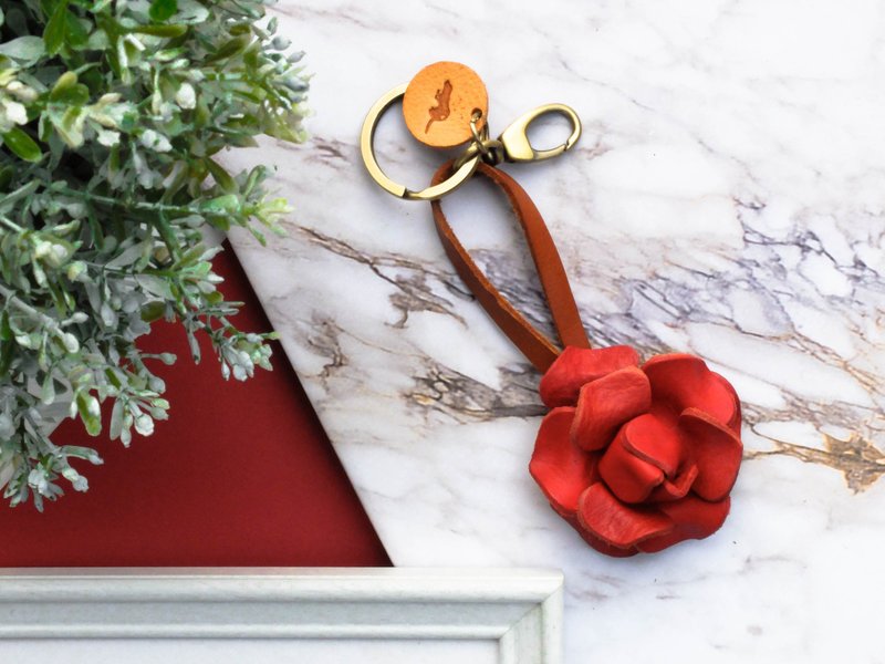 Rose Keychains-Red - 钥匙链/钥匙包 - 真皮 红色