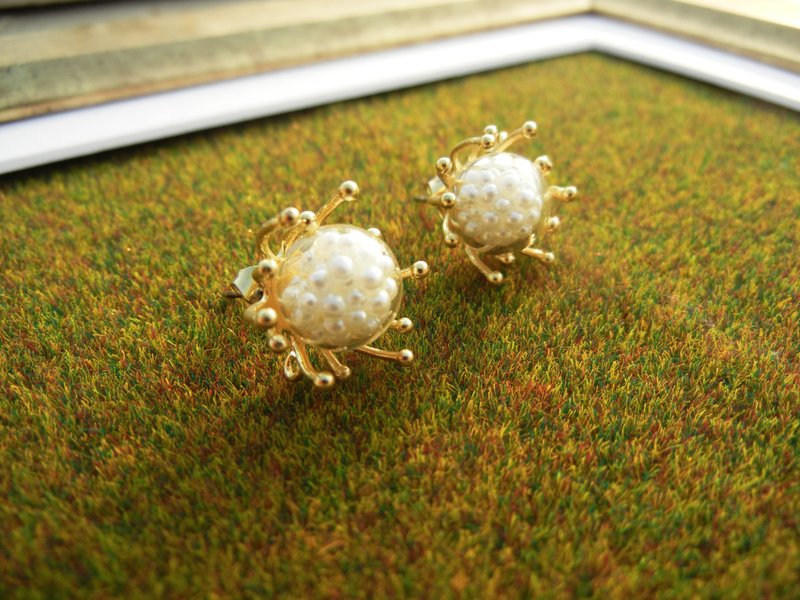 *coucoubird*立体雪花耳环/圣诞节 - 耳环/耳夹 - 玻璃 金色