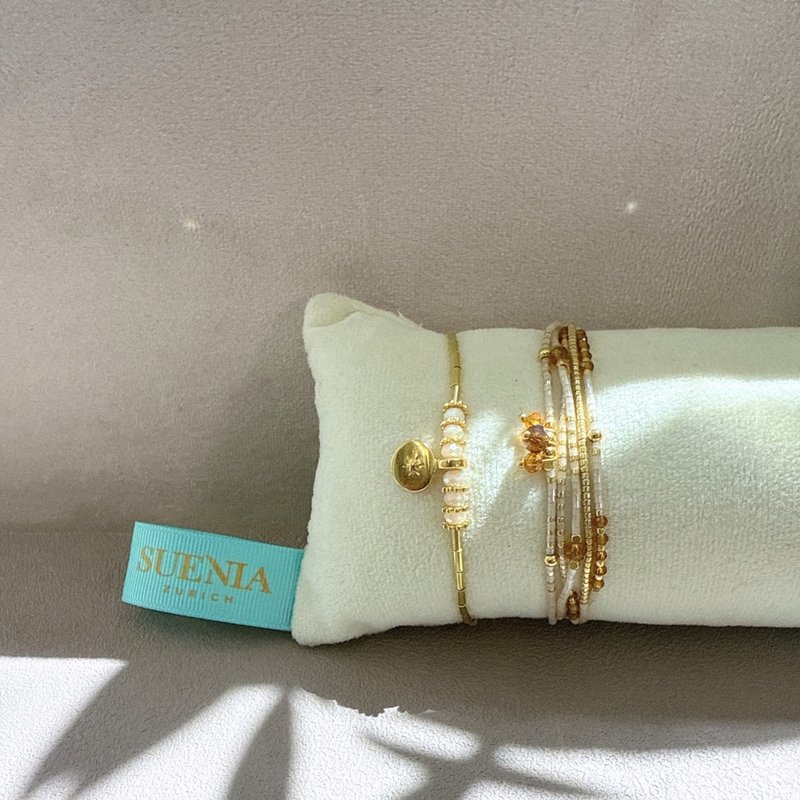 银河星光 精致手工双圈手链组 - 手链/手环 - 宝石 金色