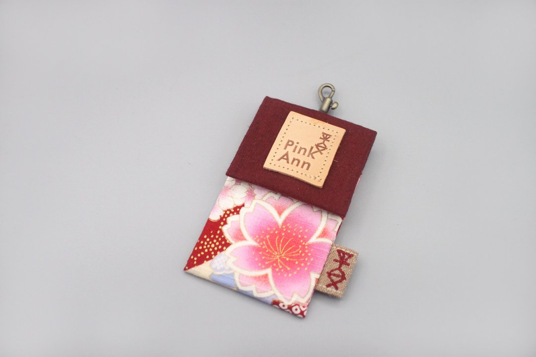平安卡包-缤纷樱花,日本烫金布,悠游卡包直接感应过卡 - 证件套/卡套 - 棉 粉红色