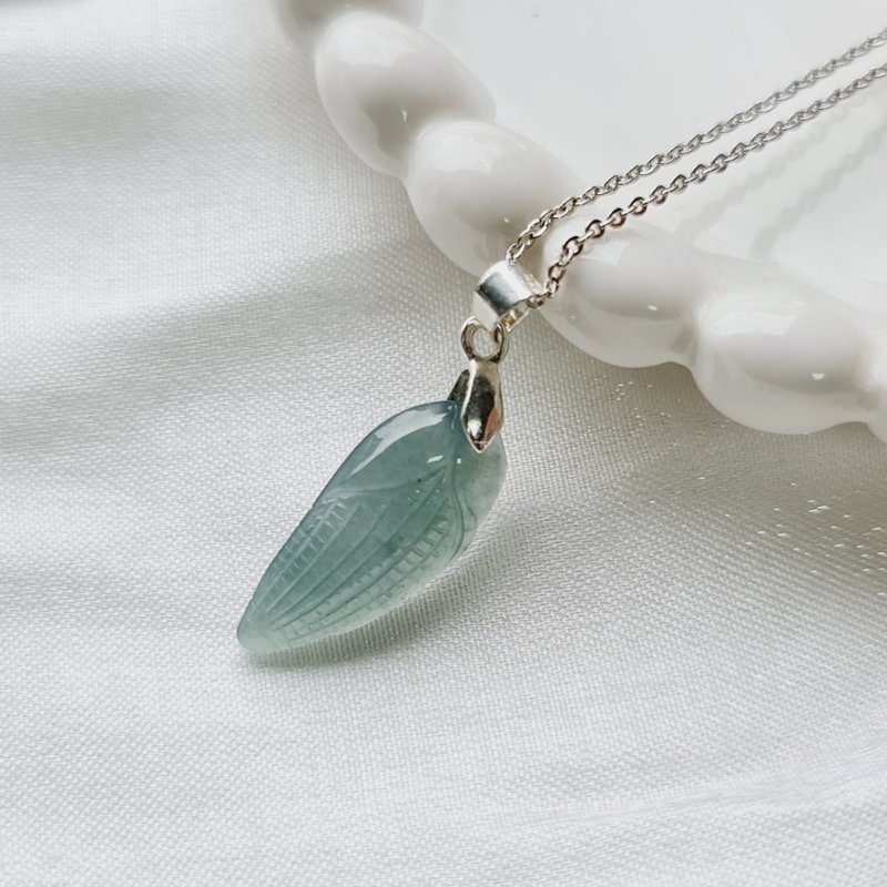 高品危料蓝水玉米吊坠 | 天然A货翡翠 - 项链 - 玉石 