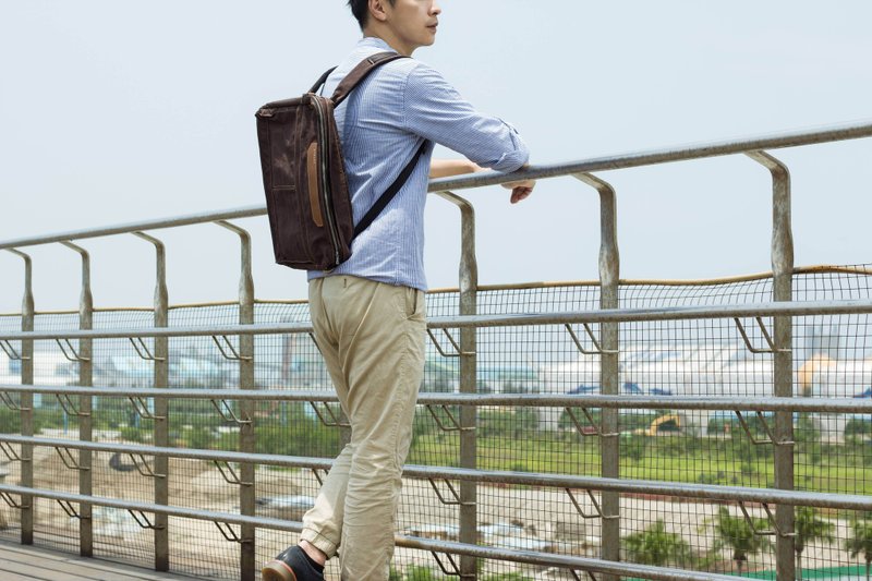 15寸啧啧公文包多功能电脑包 手提/翻转/后背(可可) - 电脑包 - 尼龙 