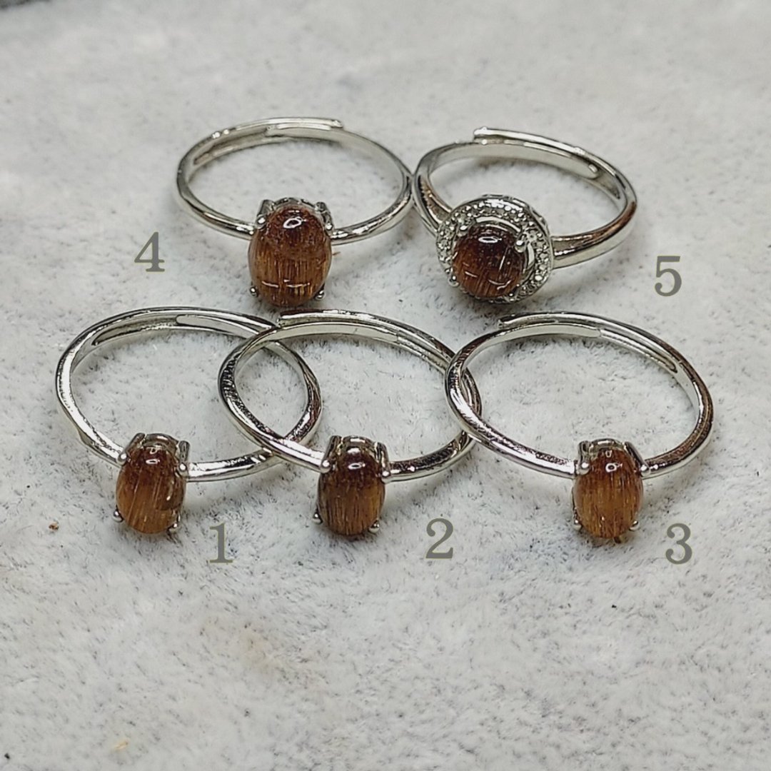 (活口圈)钛金发晶戒指 - 招财 有助事业发展 - 戒指 - 水晶 