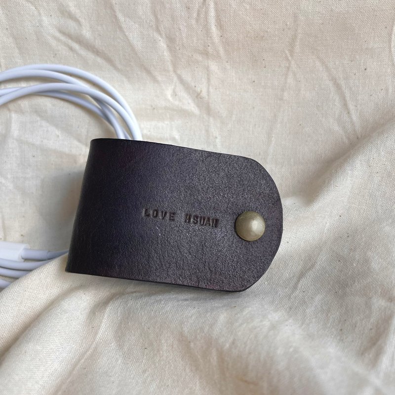 皮革集线器  - 免费敲字 - 大 - 电脑线款 - 真皮手染 - 卷线器/电线收纳 - 真皮 多色