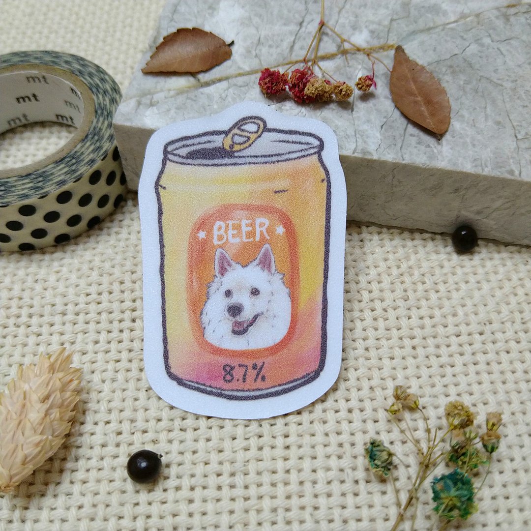 狐狸犬啤酒-防水车贴-行李箱贴纸_防水贴纸 - 贴纸 - 防水材质 