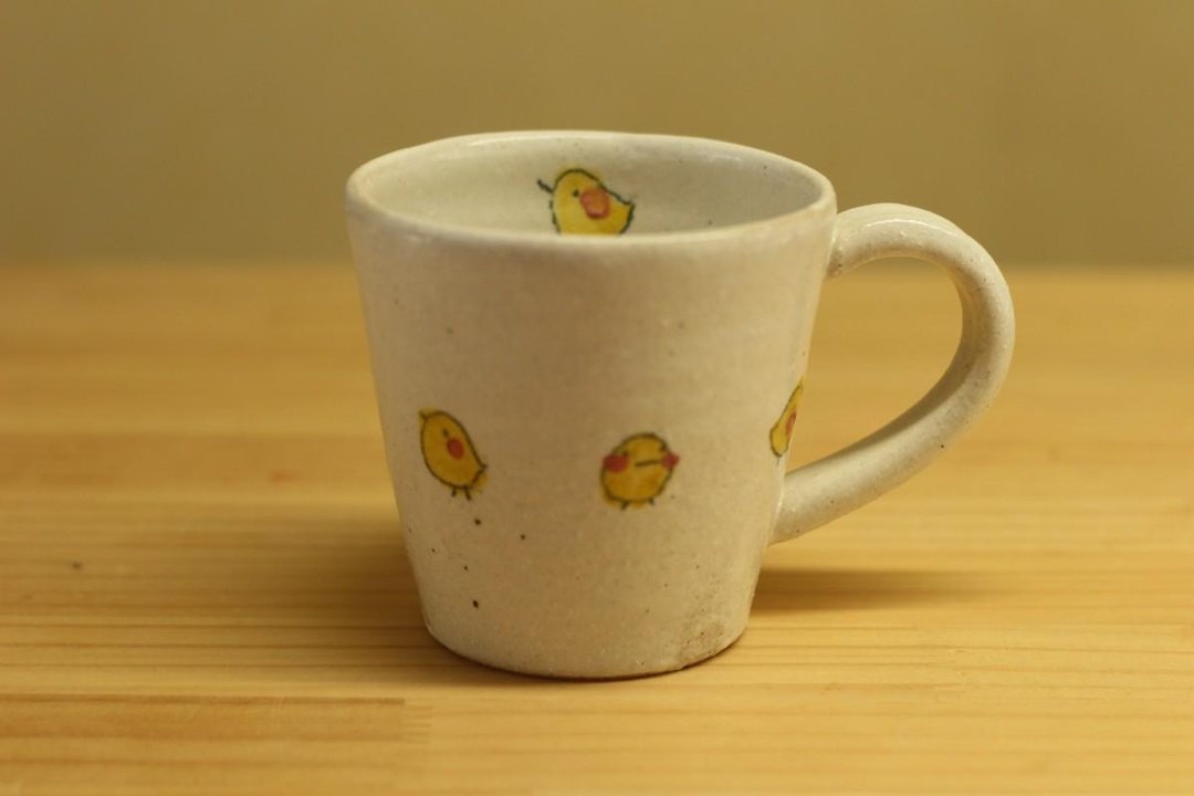 N-like order minutes, a cup of powdered chicks. - 咖啡杯/马克杯 - 陶 白色