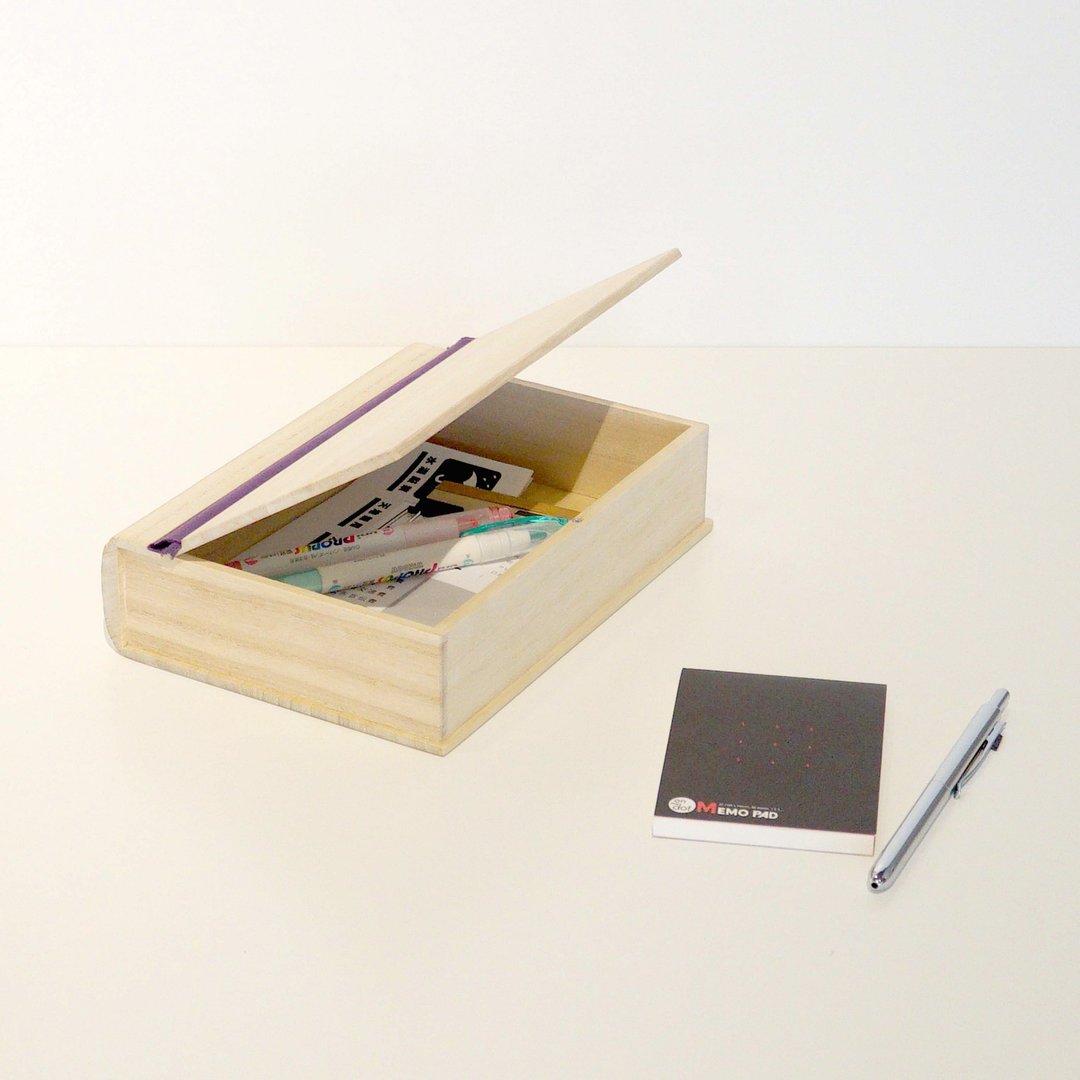 桐木书本造型收纳 绳制铰链 / BOOK BOX 2 - 收纳用品 - 木头 咖啡色