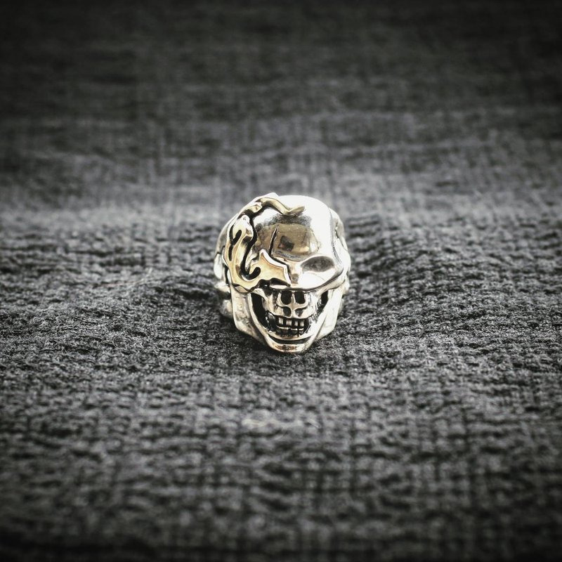 无为骷髅 —电流异相 925银戒 - 戒指 - 纯银 银色