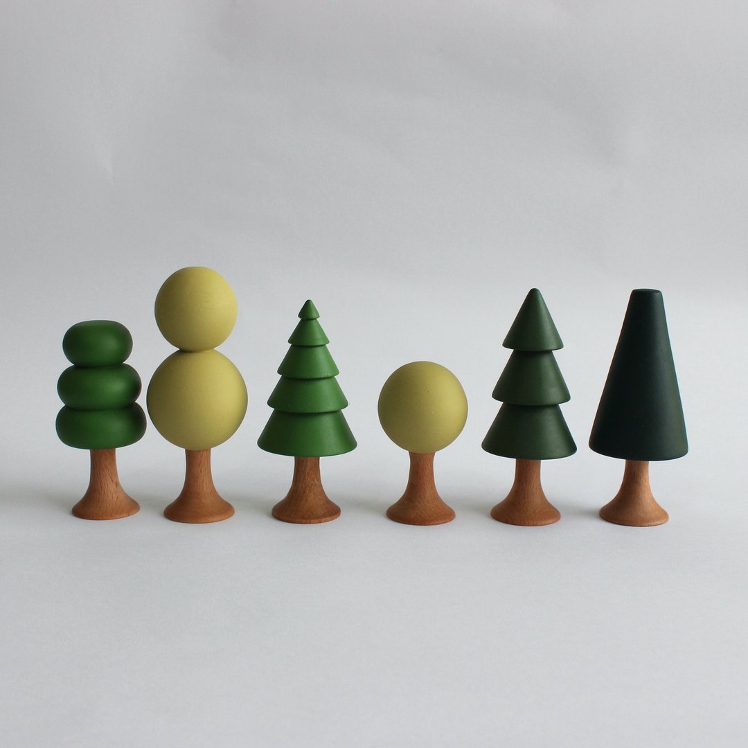 Wooden Trees for Christmas - 玩具/玩偶 - 木头 绿色