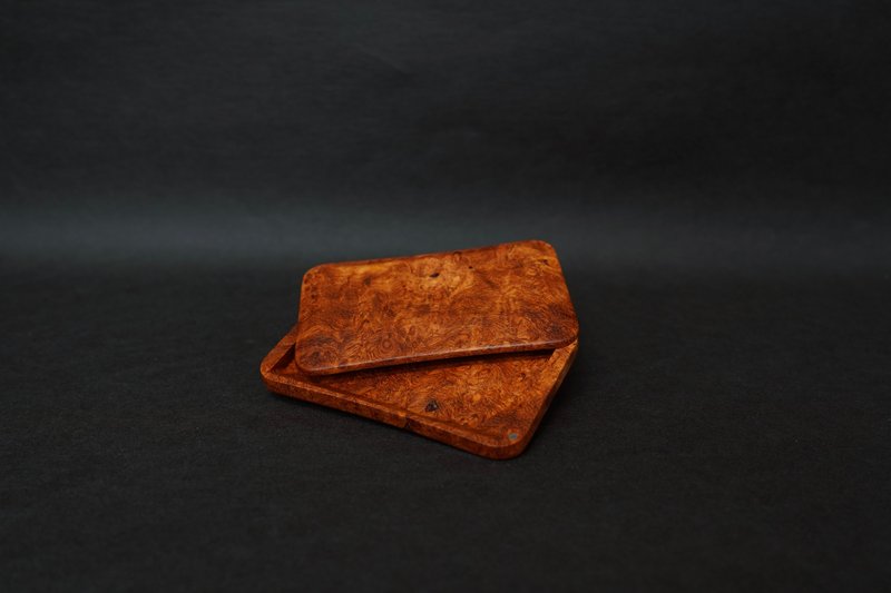 【进口材】花梨树瘤 侧推滑盖式 全实木名片盒 - 名片夹/名片盒 - 木头 红色