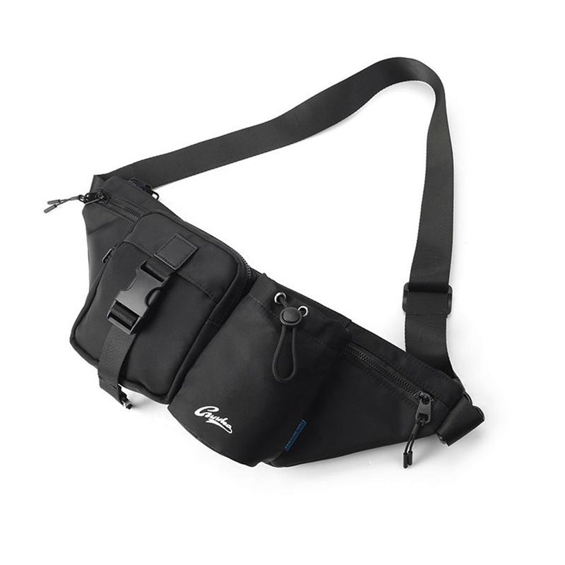 黑色运动斜挎包 多功能腰包 单肩包 - 侧背包/斜挎包 - 其他材质 