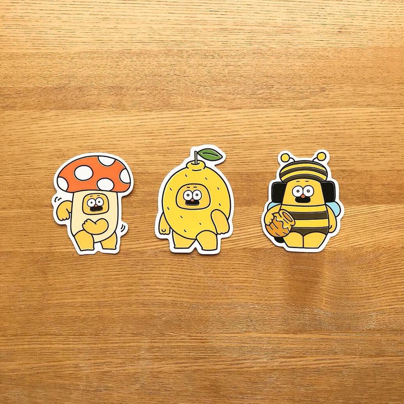 Sticker_3 pieces set_C - 贴纸 - 其他材质 黄色