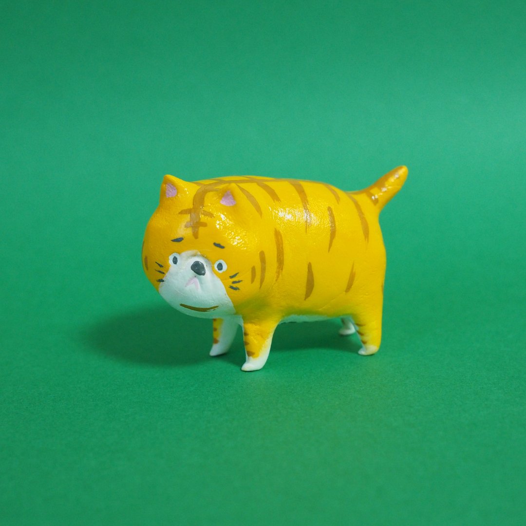 虎异国短毛猫 - 玩偶/公仔 - 粘土 橘色
