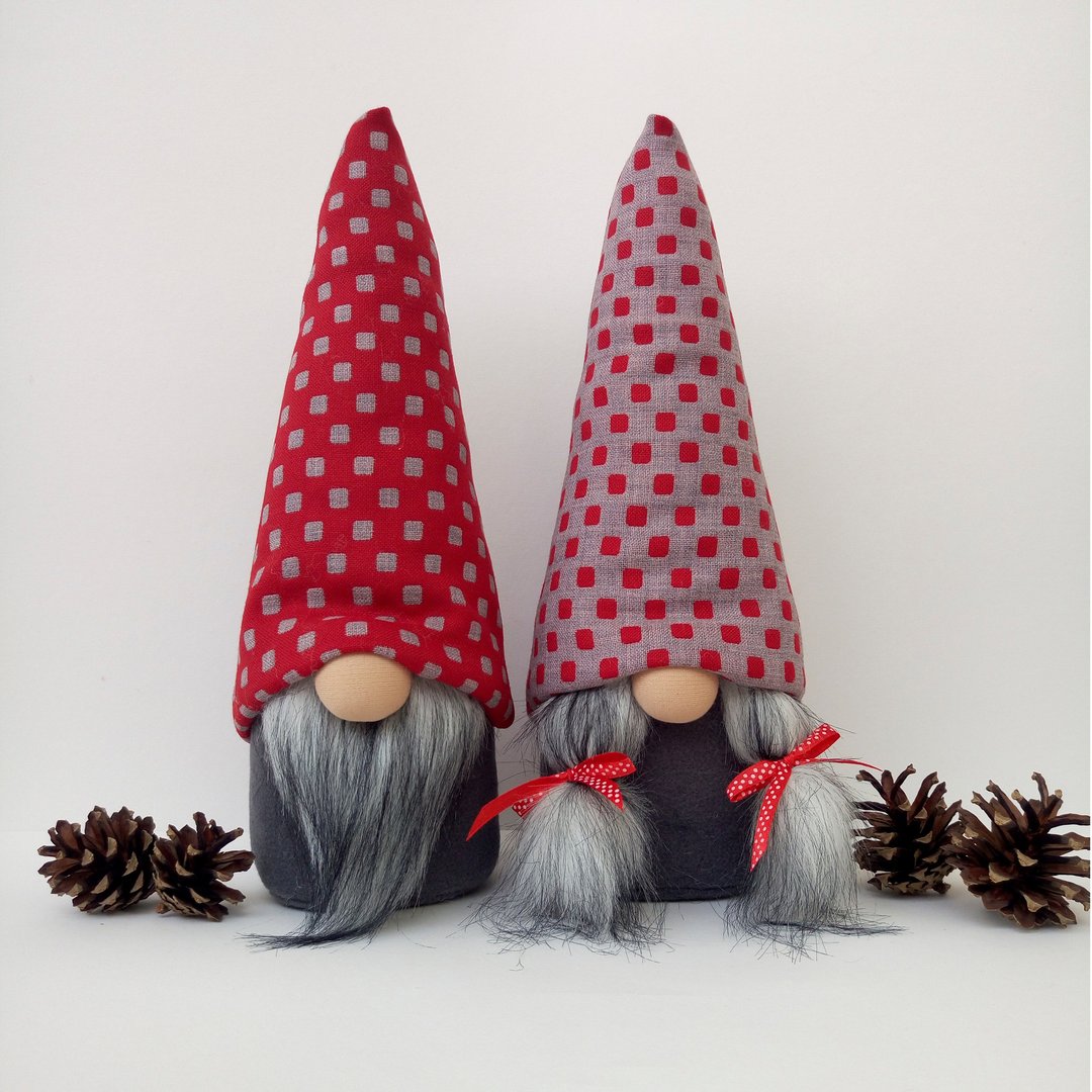 Scandinavian Christmas Gnome Doll Shelf Sitter Gnome Plush Nordic Gnome Bearded - 玩偶/公仔 - 其他材质 