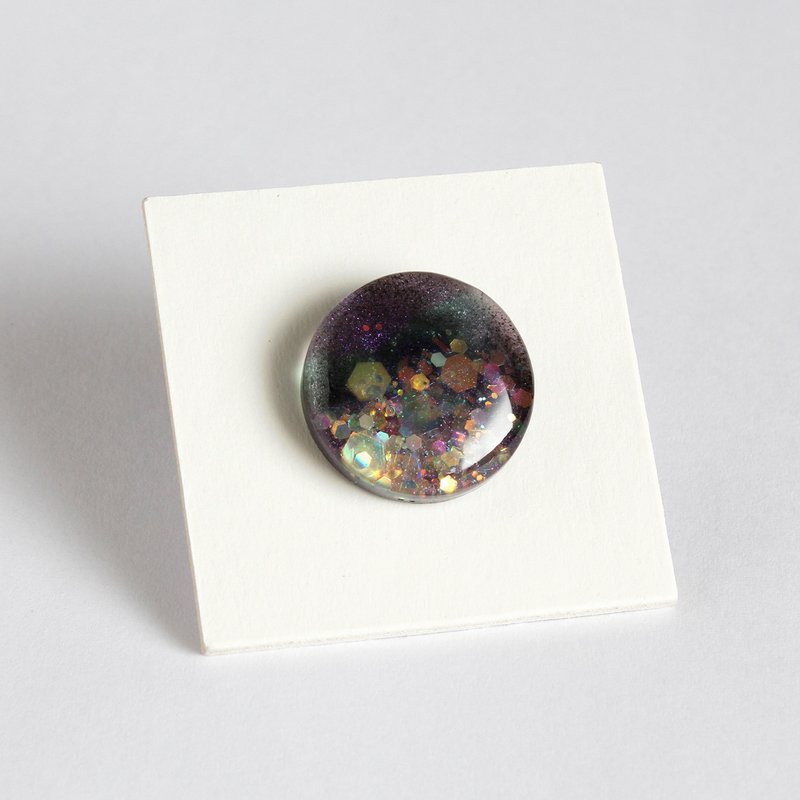 龙后 / 树脂耳环 / 单只 / 圆形色票 - 耳环/耳夹 - 树脂 紫色