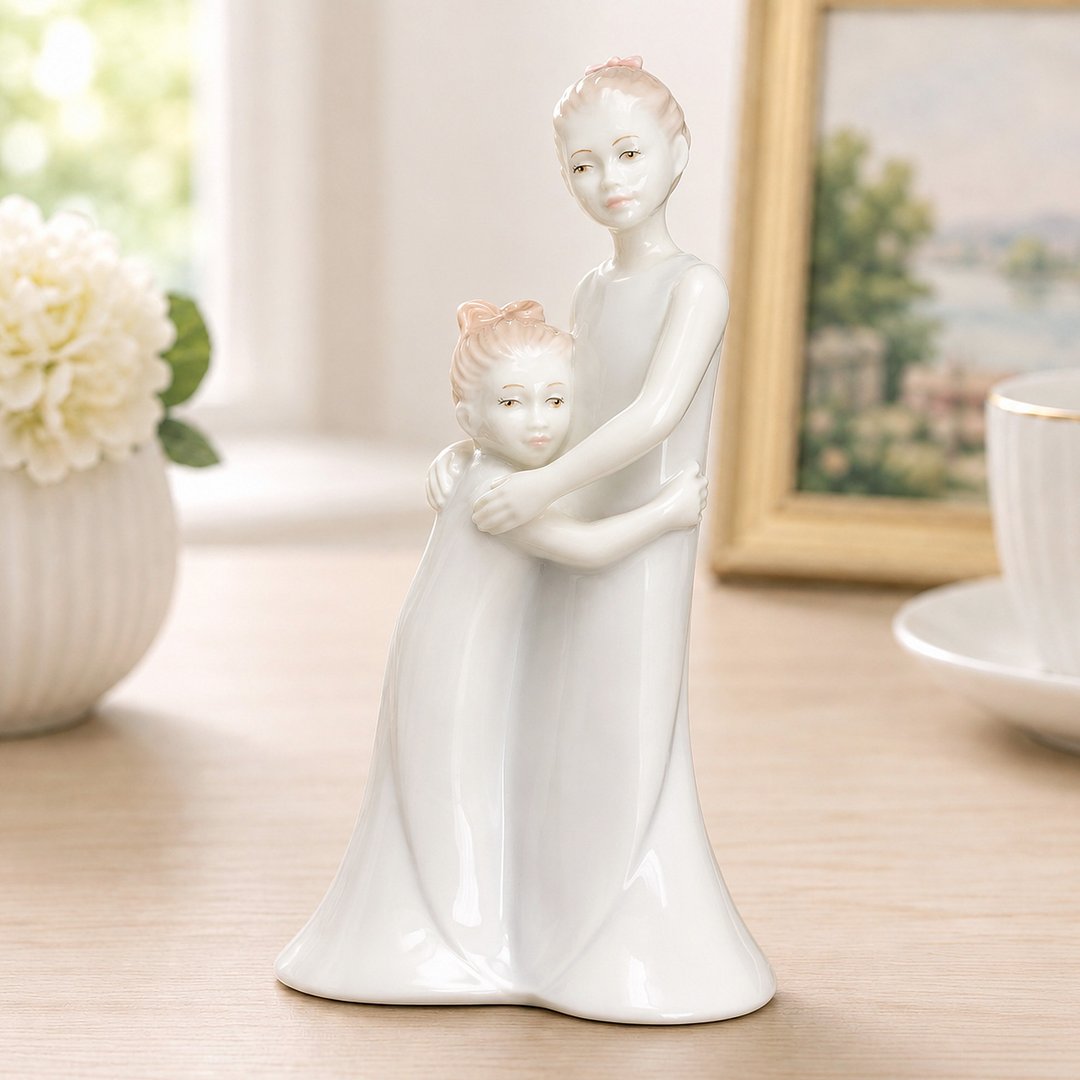 英国Royal Worcester 姊妹情深 2000年粉彩精致陶瓷雕塑生日瓷偶 - 摆饰 - 瓷 
