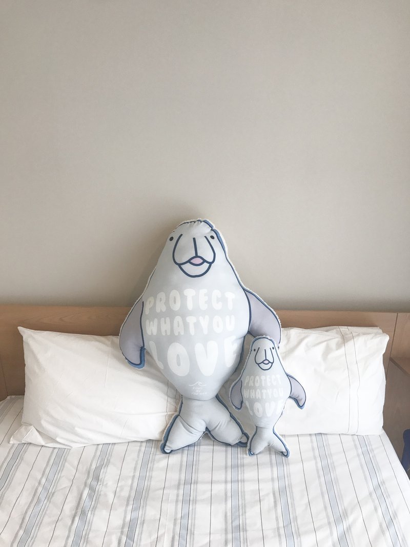 海牛造型枕头/抱枕 S 号 - 枕头/抱枕 - 聚酯纤维 灰色