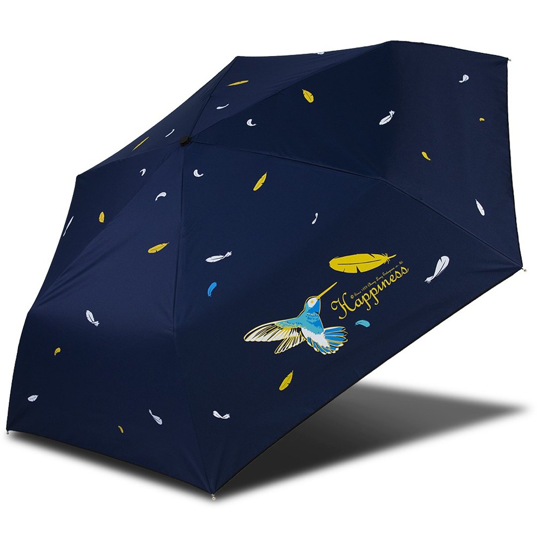 双龙蜂鸟超轻细黑胶三折伞铅笔伞晴雨伞抗 UV 阳伞汽球伞 (海军蓝) - 雨伞/雨衣 - 防水材质 蓝色