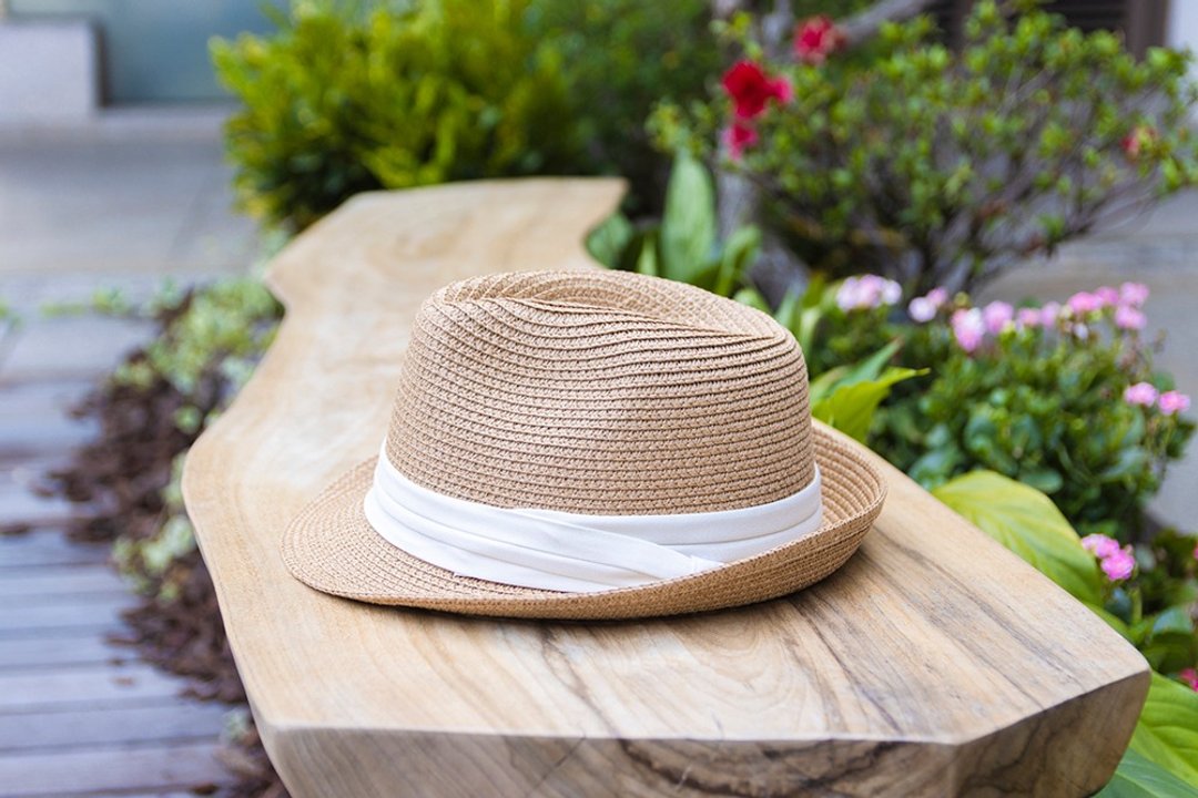 Unni 文艺爵品草帽-编织帽 帽子 草帽 防晒 straw hat 中性 男帽 - 帽子 - 植物．花 咖啡色