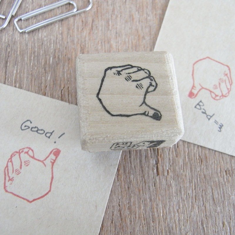 Handmade rubber stamp Good and bad - 印章/印台 - 橡胶 卡其色