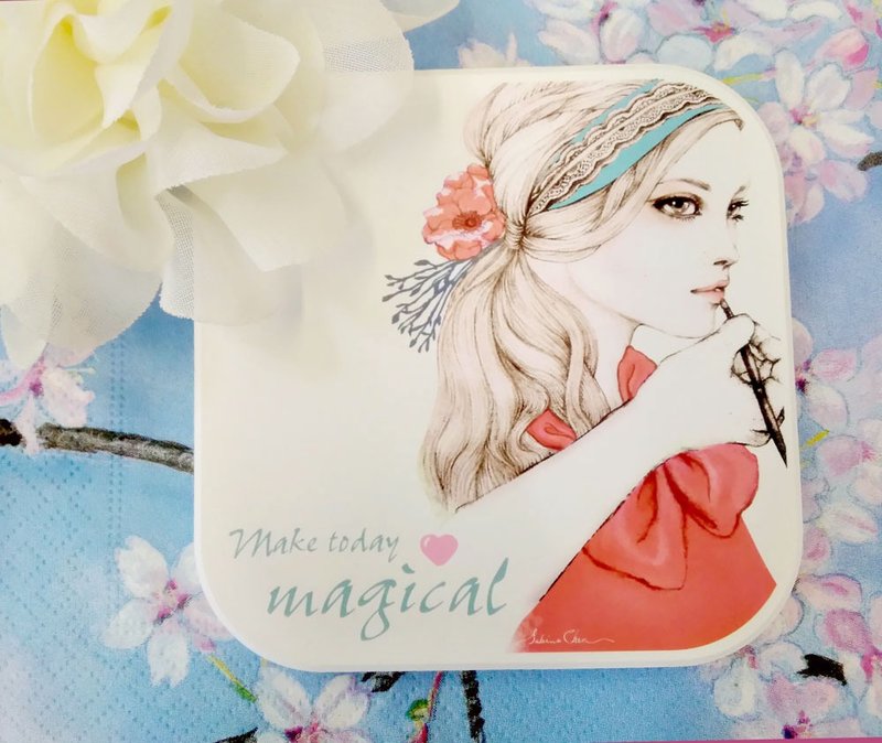 蓝绿色的宁静 吸水杯垫 make today magical - 杯垫 - 陶 白色