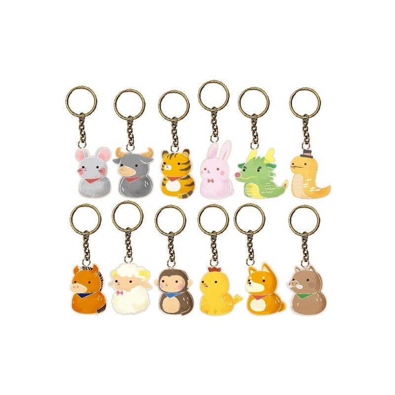 【定制化礼物】十二生肖钥匙圈 开运钥匙圈 可刻字 - 钥匙链/钥匙包 - 木头 