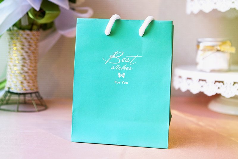 Tiffany蓝 Best Wishes小手提袋 | 礼物袋 包装袋 生日 圣诞 婚礼 - 包装材料 - 纸 绿色