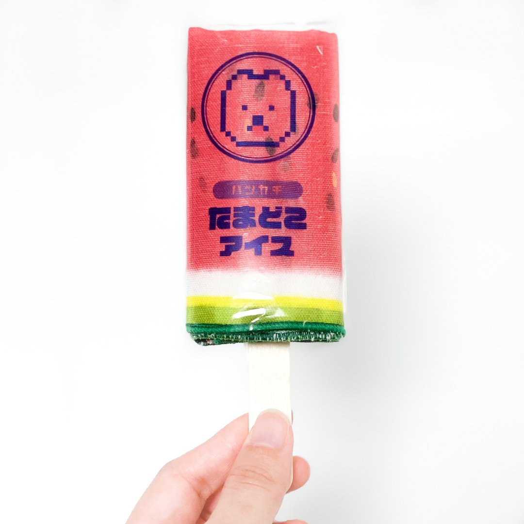 Gauze handkerchief watermelon like ice cream - 手帕/方巾 - 棉 红色