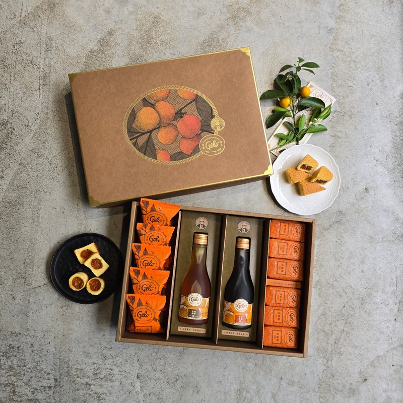 桔锋礼盒LB4(一口酥5入+金桔酥6入+浓缩汁+自选搭配)-附提袋 - 蛋糕/甜点 - 新鲜食材 