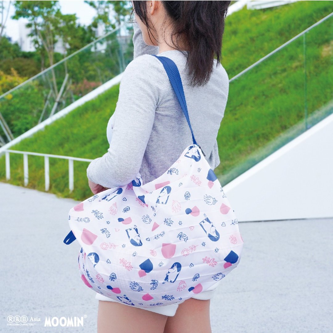 【MOOMIN】折叠风琴购物袋 购物包 - 手提包/手提袋 - 棉 