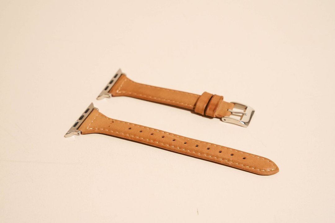 apple watch女士表带 表扣刻字 - 表带 - 真皮 咖啡色