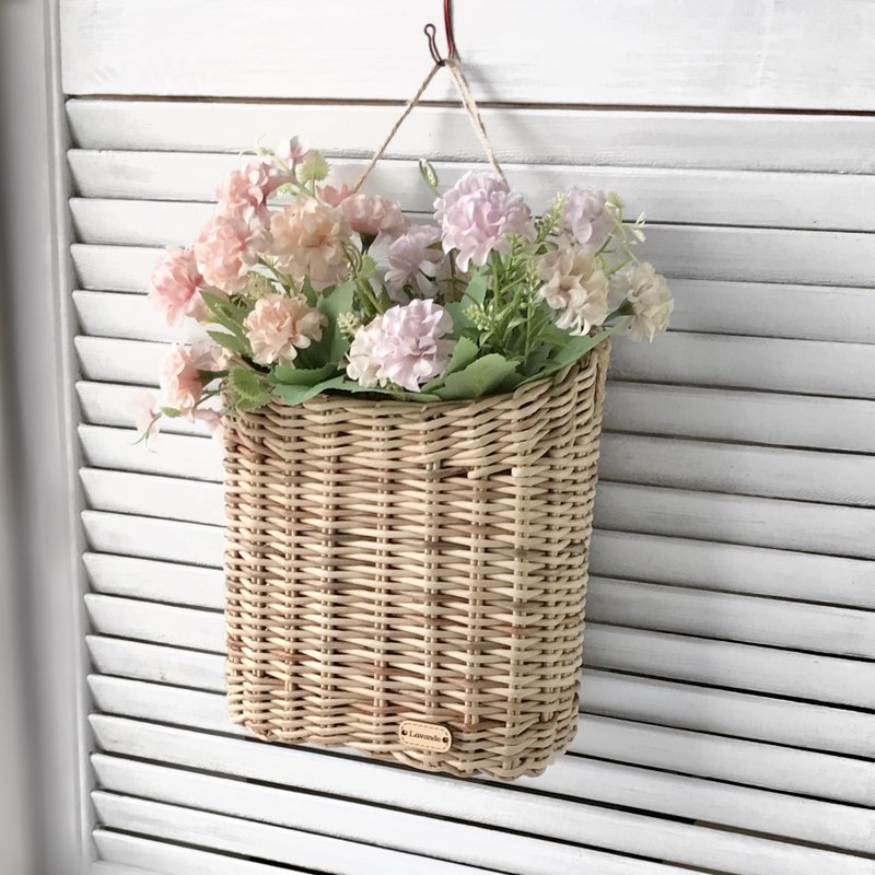Front door basket, Wicker wall basket, Entryway organizer - 墙贴/壁贴 - 环保材料 咖啡色