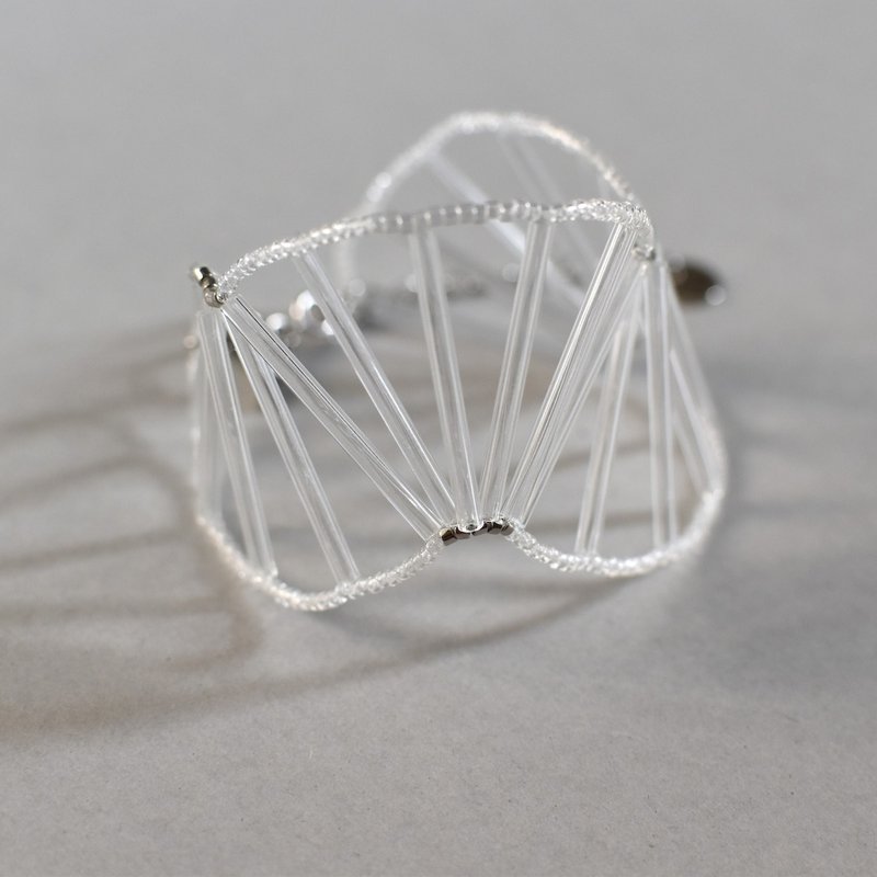 2025.07.新款 _ 浪 18cm / 银色 - 项链 - 玻璃 