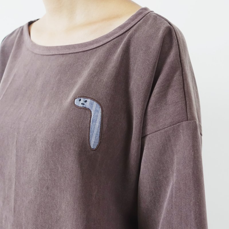 打ㄏㄏ 比较厚的长袖衣 - 女装上衣 - 棉．麻 咖啡色