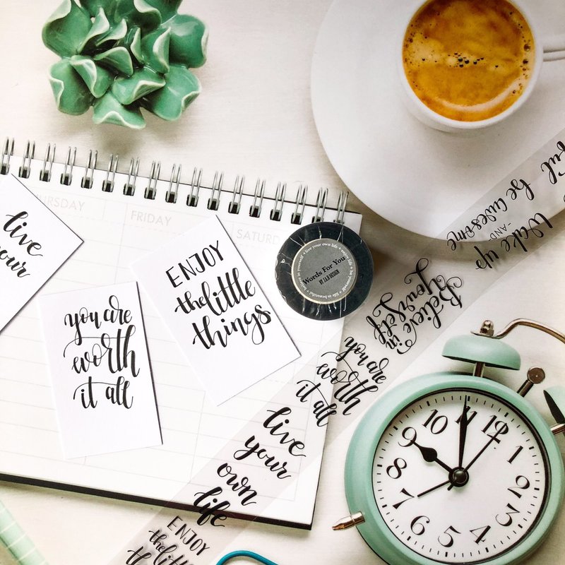 签言。暖语-PET胶带 4cm*5M - 纸胶带 - 塑料 黑色