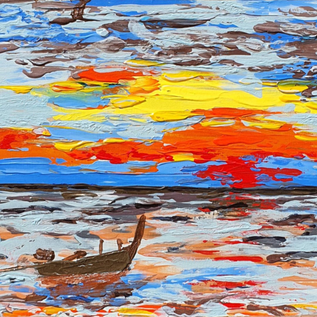 日落画船海景原创艺术帆船巡航航海墙壁艺术 - 海报/装饰画/版画 - 其他材质 多色