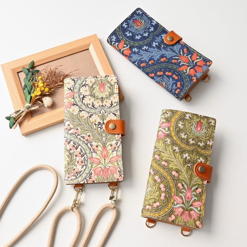 威廉莫里斯 Eden 伊甸园碎花真皮手账型手机壳 全机型适用 - 手机壳/手机套 - 棉．麻 白色