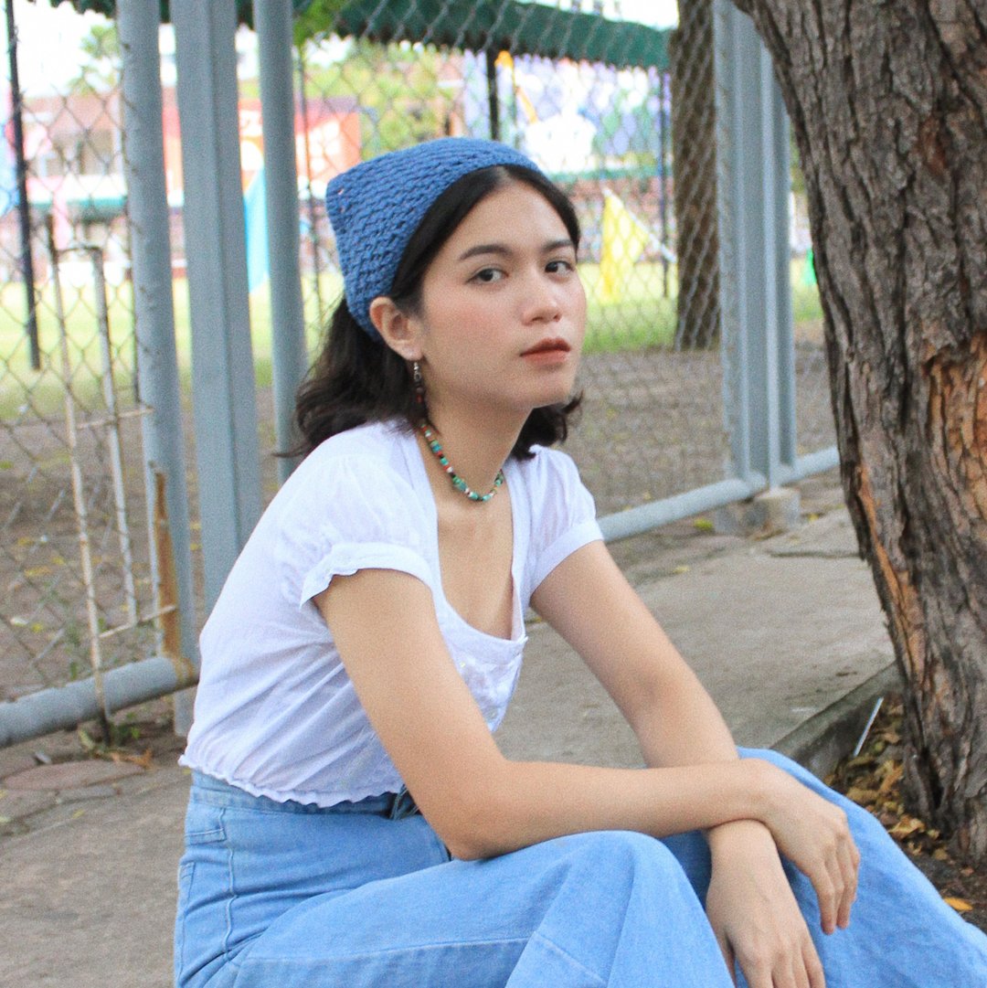 Kerchief crochet(Deep blue) - 发饰 - 聚酯纤维 多色