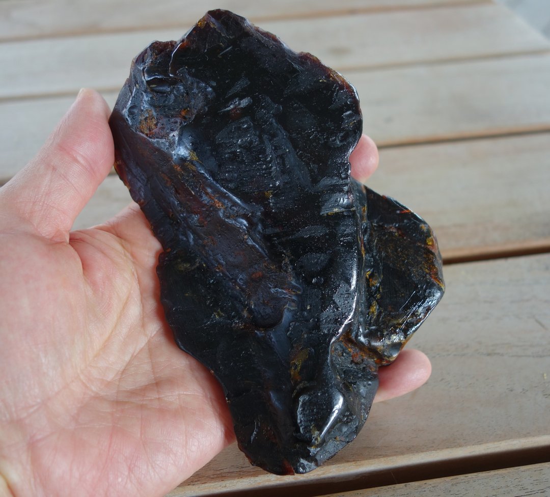 缅甸翳珀195公克 琥珀 Amber 半宝石 原石 原矿 瑿珀 医珀 药珀 - 其他 - 半宝石 黑色