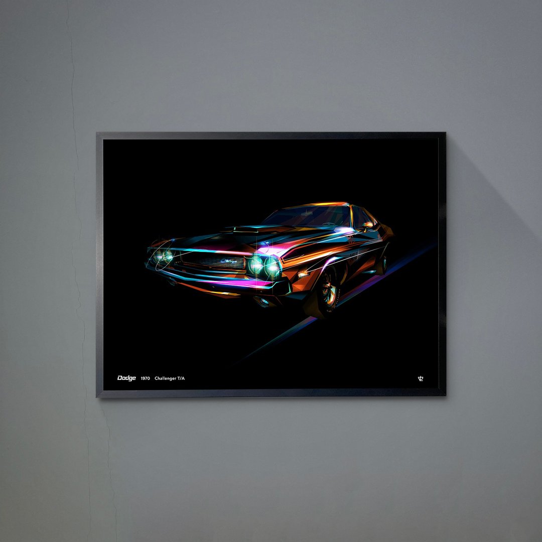 Classic Cars-1970-Dodge-Challenger T/A  /Art Print/挂画/限量 - 海报/装饰画/版画 - 纸 灰色