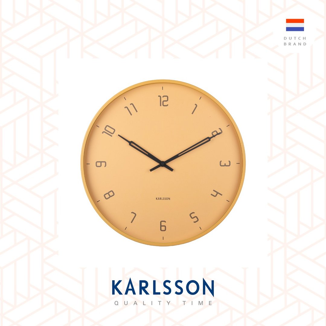 荷兰Karlsson wall clock 40cm Stark matt honey yellow - 时钟/闹钟 - 其他金属 黄色