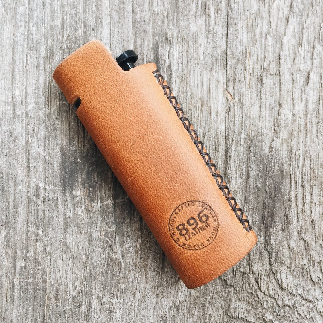 Tan Oil leather lighter case, Lighter cover, Handmade lighter case - 其他 - 真皮 