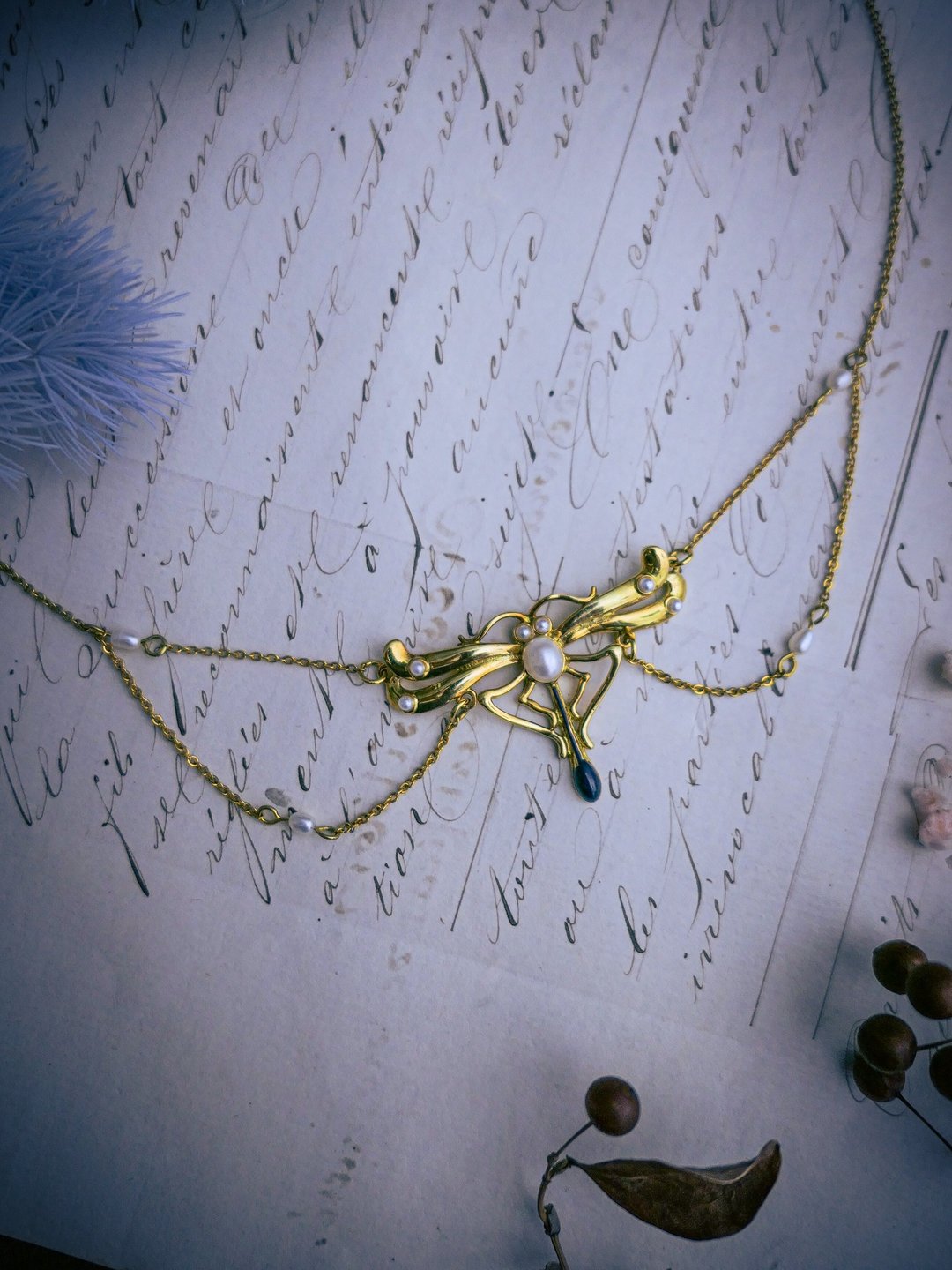 MMA 博物馆 新艺术风格蜻蜓项链－美国古董首饰 Vintage Jewelry - 项链 - 其他金属 