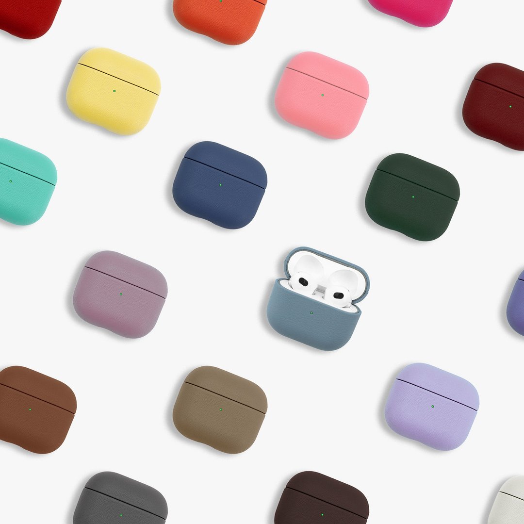 定制化礼物真皮革AirPods Pro 2 收纳皮套 保护套 - 耳机收纳 - 真皮 蓝色