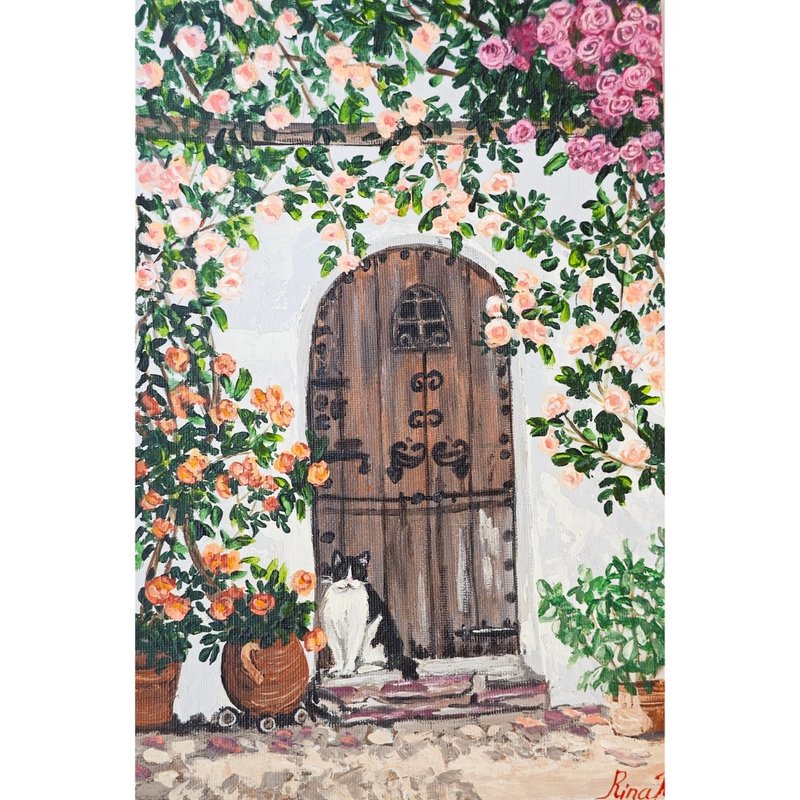 猫咪画屋 玫瑰覆盖 原创墙绘 由 RinaArtSK 手绘 - 墙贴/壁贴 - 其他材质 多色