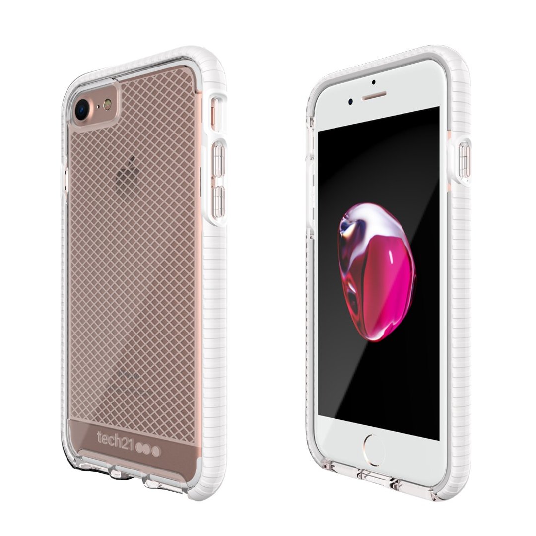 Tech21 英国超冲击 Evo Check iPhone 7 防撞软质格纹保护壳 - 透白 (5055517362566) - 手机壳/手机套 - 纸 透明
