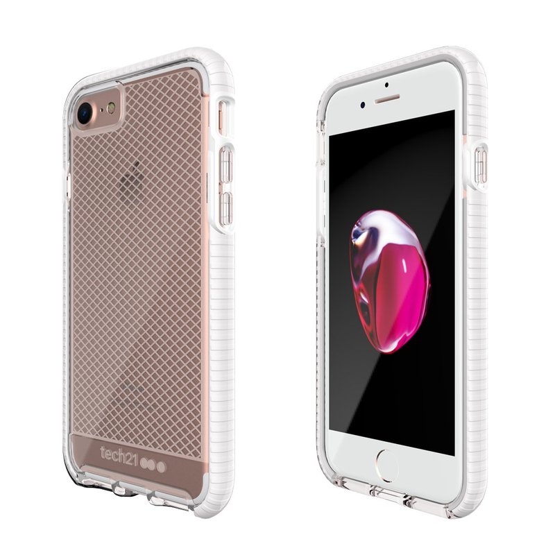 Tech21 英国超冲击 Evo Check iPhone 7 防撞软质格纹保护壳 - 透白 (5055517362566) - 手机壳/手机套 - 纸 透明