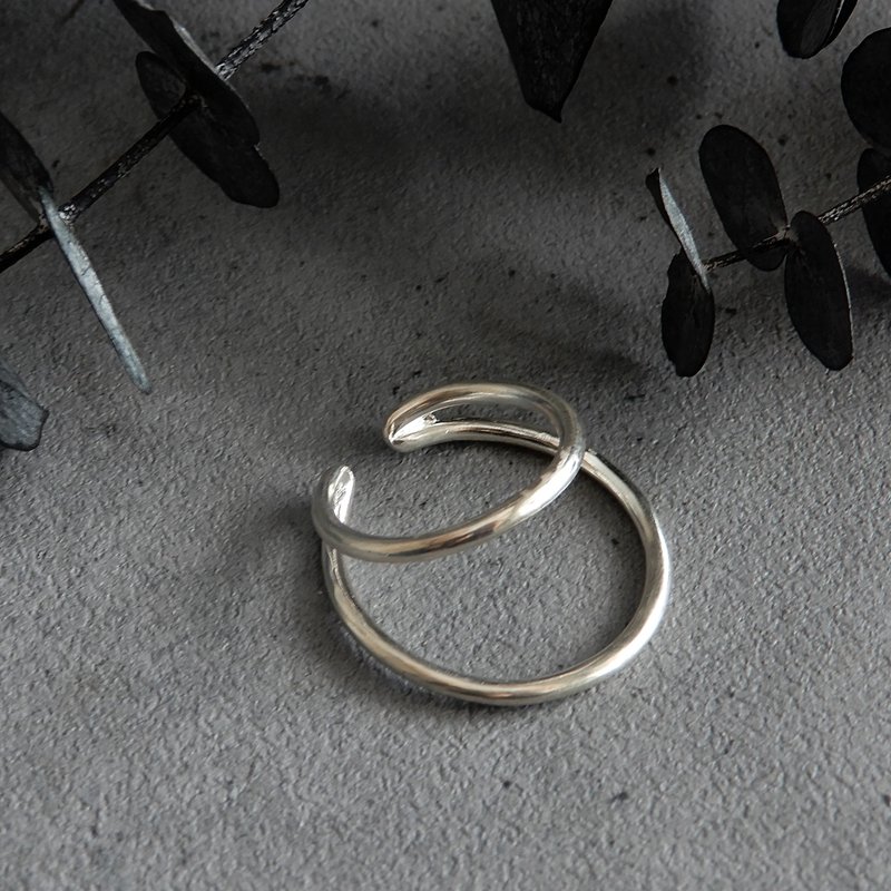 Swag 耳骨夹 Duo / 银色 C093 - 耳环/耳夹 - 纯银 银色